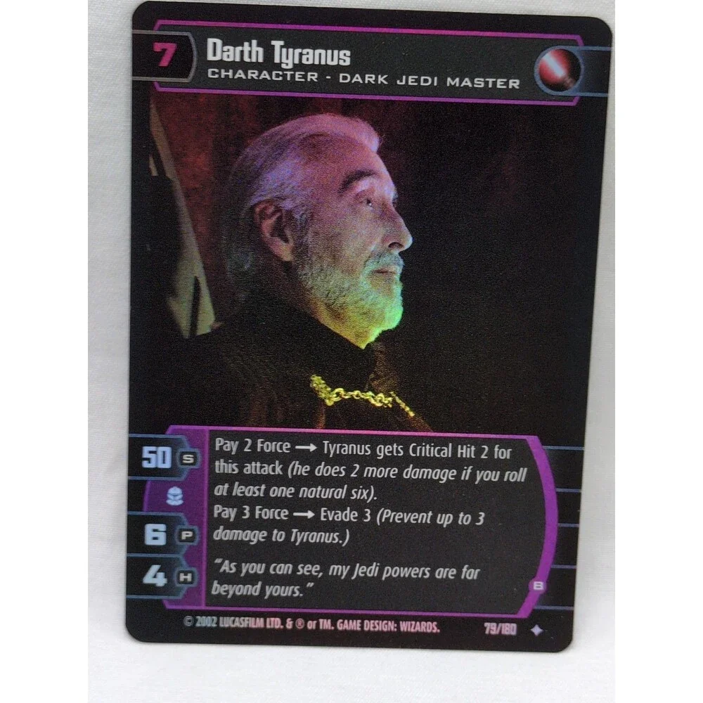 Foil Darth Tyranus Star Wars TCG Uncommon 79/180 Attack Of The Clones Card